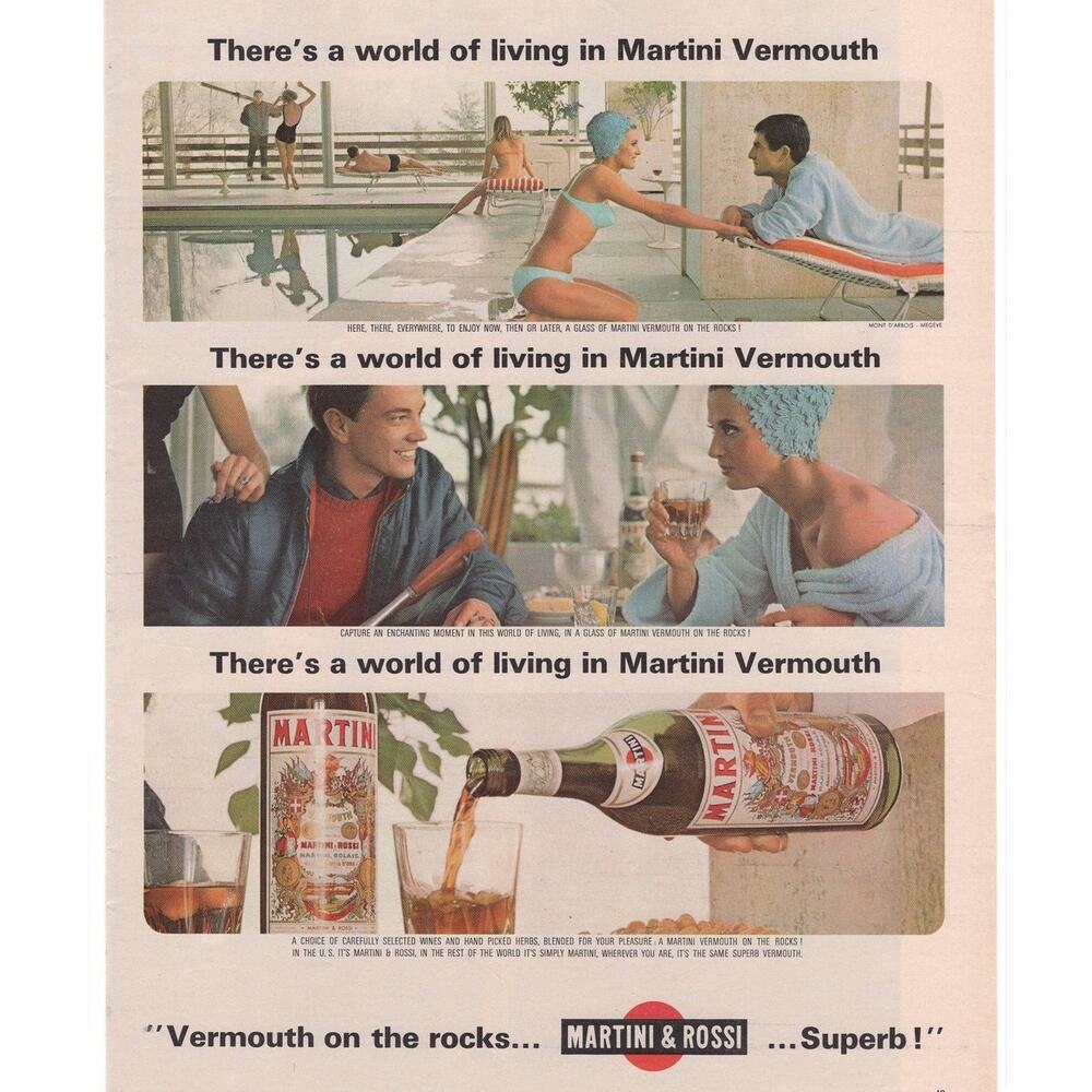 Martini & Rossi Vermouth Magazine Advertisement 1968 Vintage Liquor Spirits